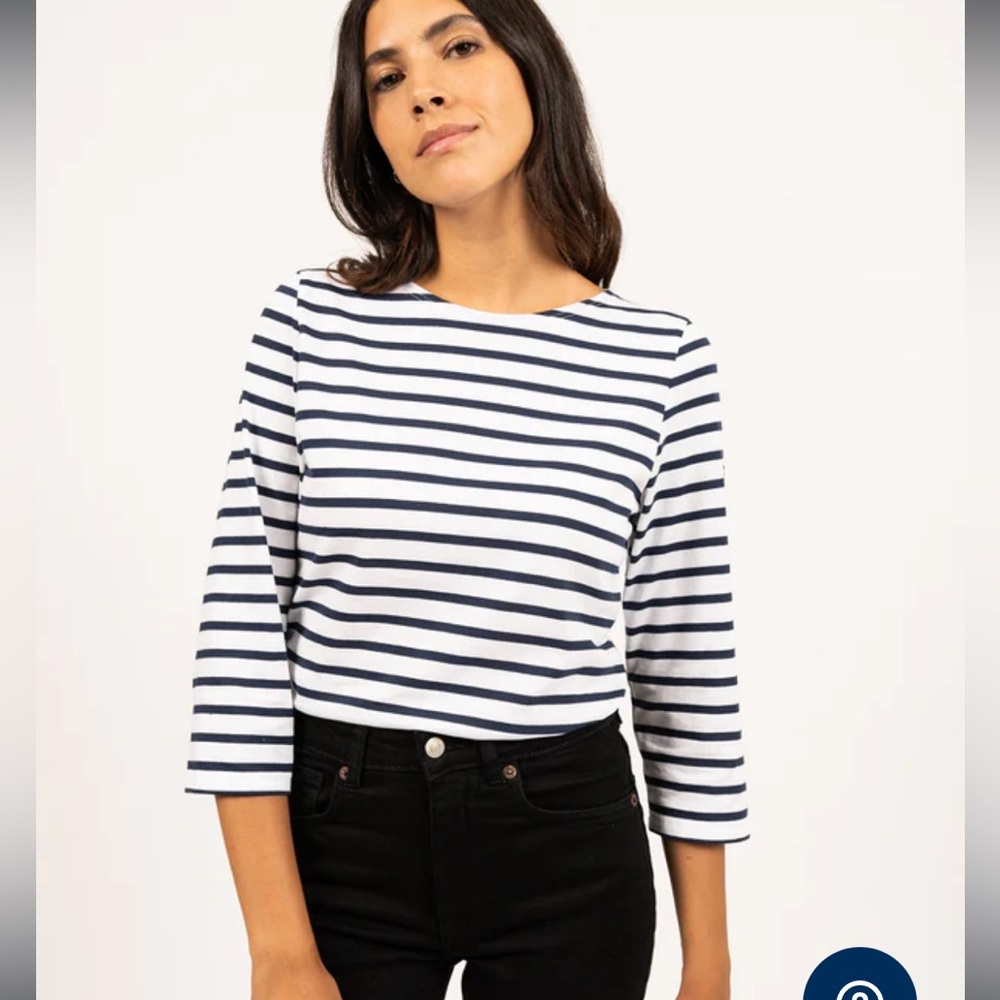 Saint James Striped ¾ Sleeve Tee